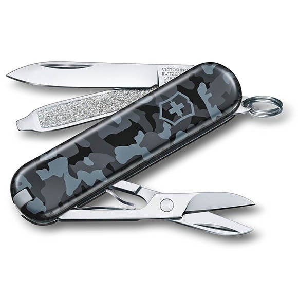 Нож-брелок Victorinox Classic, 58 мм, 7 функций, морской камуфляж, 0.6223.942