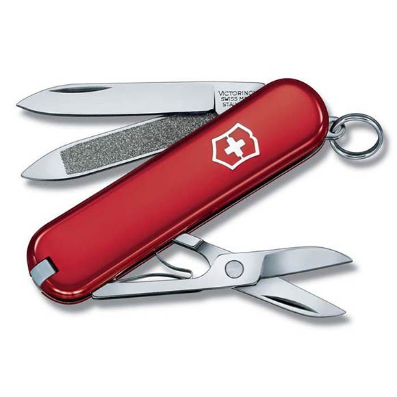 Нож-брелок Victorinox Classic, 58 мм, 7 функций, красный, блистер, 0.6223.B1