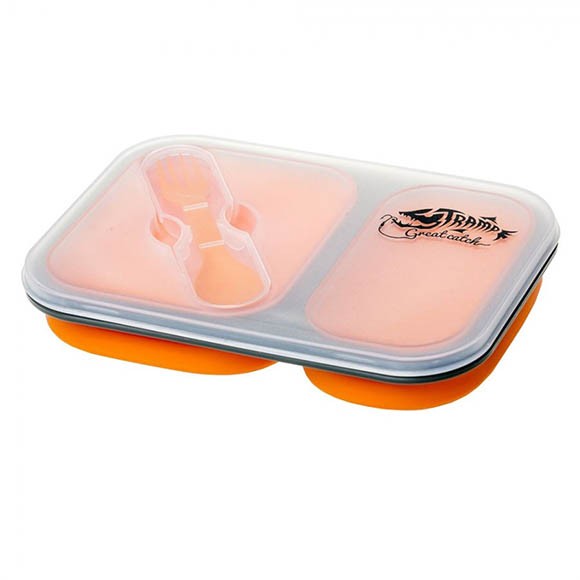 Контейнер Tramp силиконовый, 2 отсека, с ловилкой, TRC-090 Контейнер Tramp силиконовый, 2 отсека, с ловилкой, TRC-090