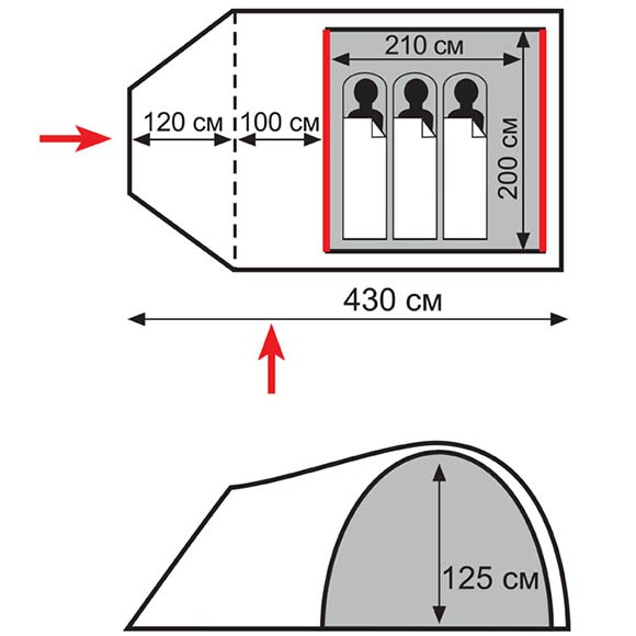 Палатка Totem Carriage 3 (V2), зеленая, TTT-016 Палатка Totem Carriage 3 (V2), зеленая, TTT-016