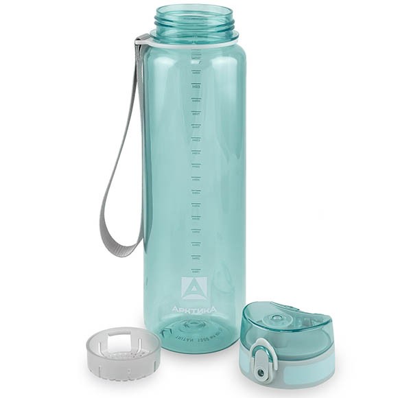 Бутылка тритановая арт. 720-1000, 1000 мл, голубая прозрачная, с ситечком