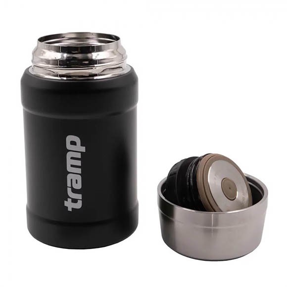 Термос Tramp с широким горлом 0,8 л с сумкой, черный, TRC-132