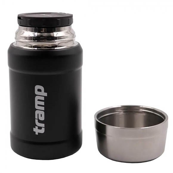 Термос Tramp с широким горлом 0,8 л с сумкой, черный, TRC-132