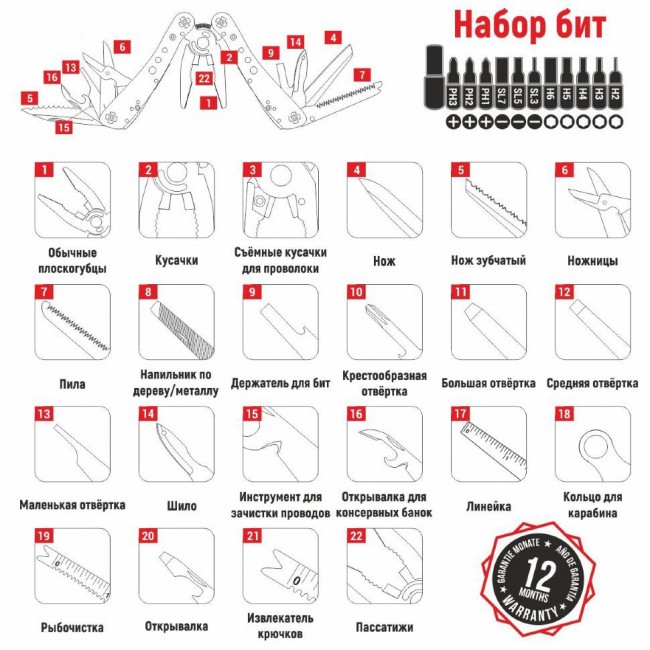 Мультиинструмент складной Ganzo G201-B